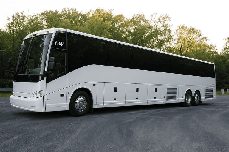 exterior of Charter Bus Rental Denton coach bus